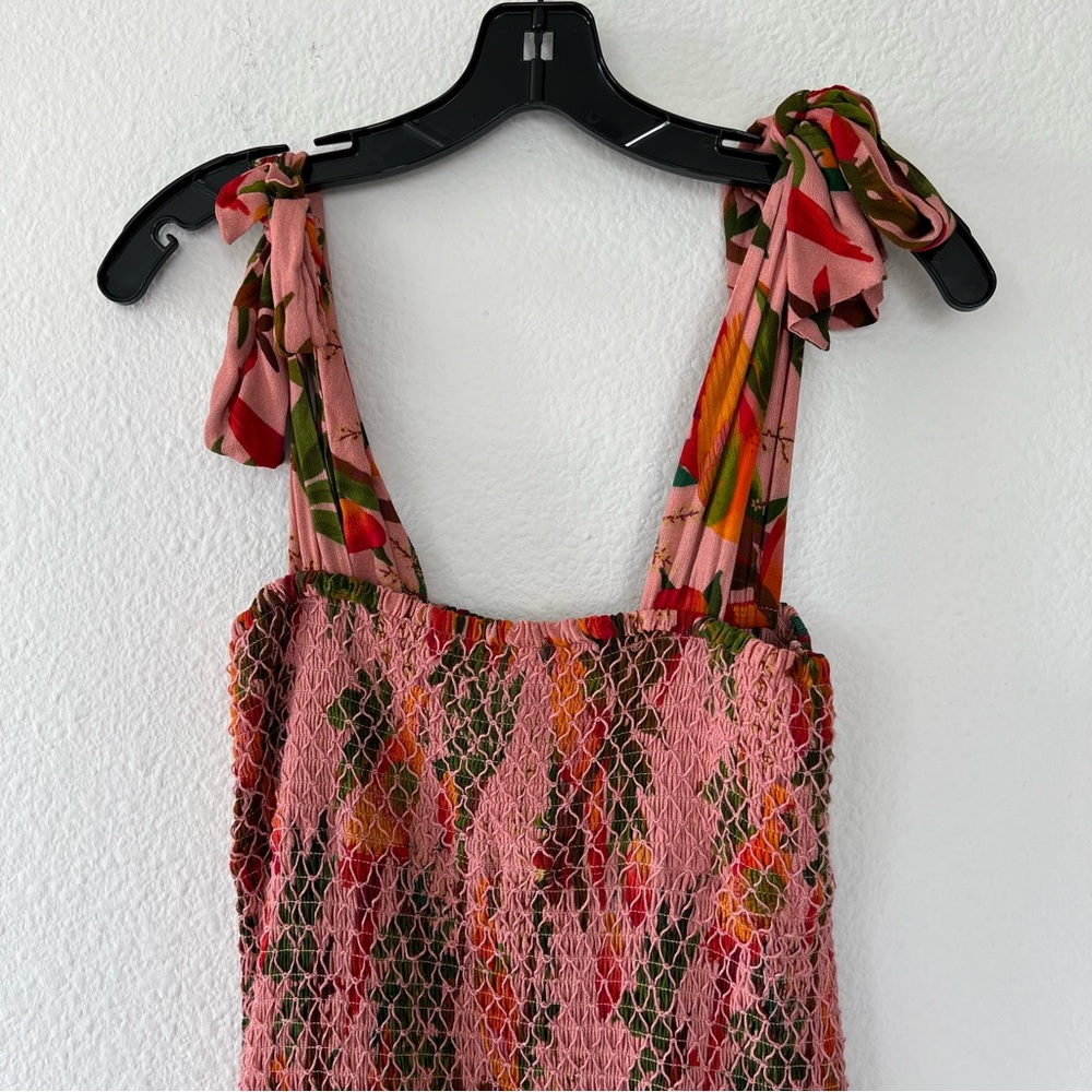 NWT Anthropologie + Farm Rio Mango Trees Smocked Bodice Maxi Dress Mango Trees - Picture 4 of 5